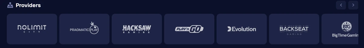 Duel Casino game providers — Pragmatic Play, Evolution, Hacksaw and 50+ studios